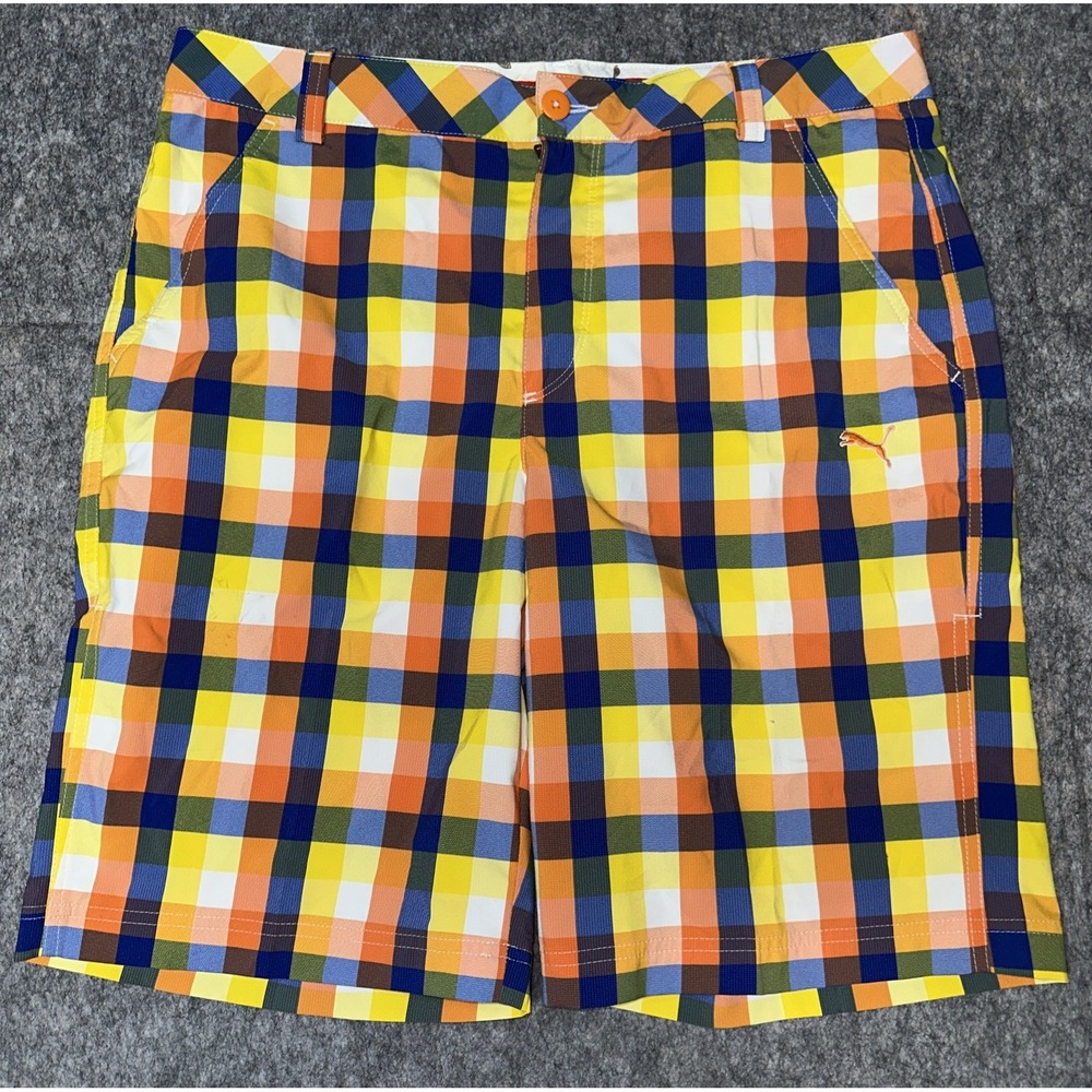 PUMA Men's Plaid Shorts Size 36? Golf Shorts-‎ Read- (51)